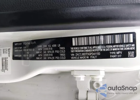 2016 Jeep Renegade Limited from USA, damaged, VIN ZACCJBDT3GPD41150